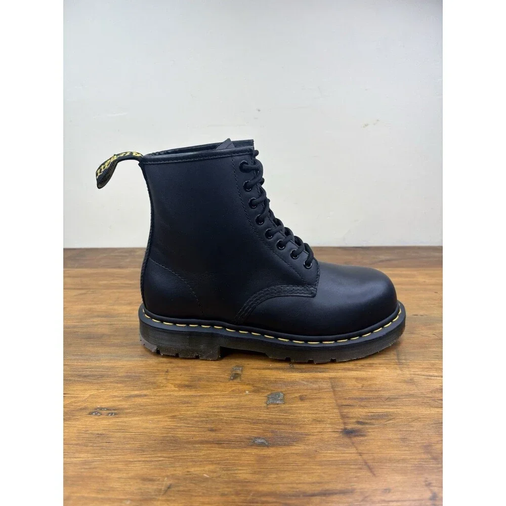 Dr Martens DM556 Mens Black Leather Steel Toe Work Safety Boots US 7 NWOB